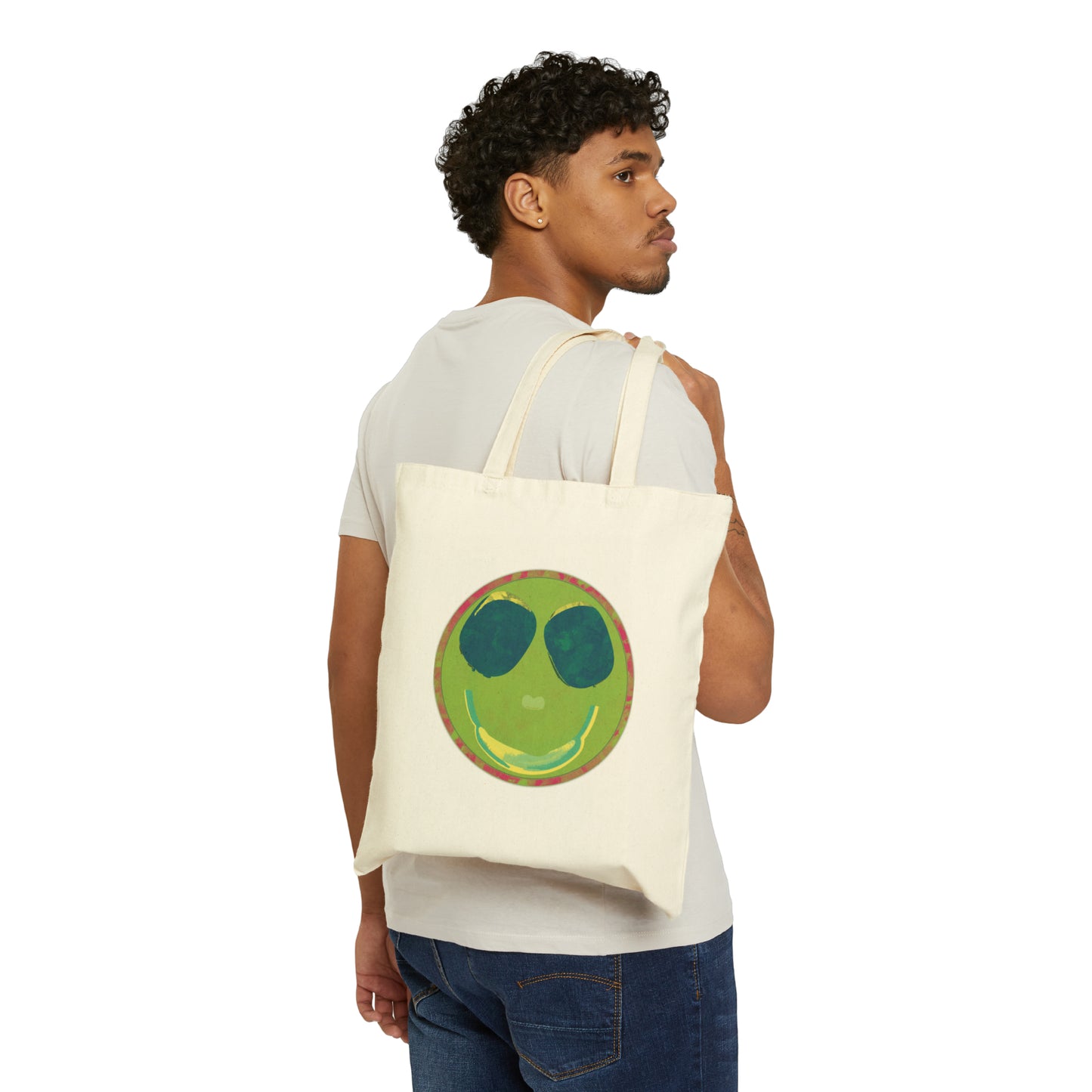 SMILE Cotton Canvas Tote Bag