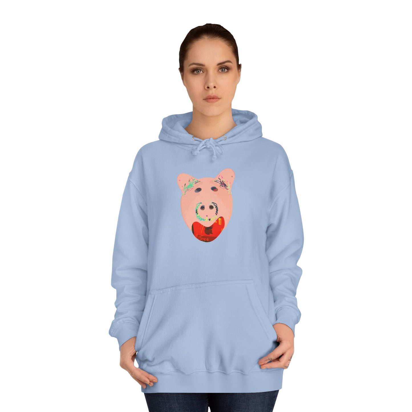 SINGING PIGGY Unisex College Hoodie