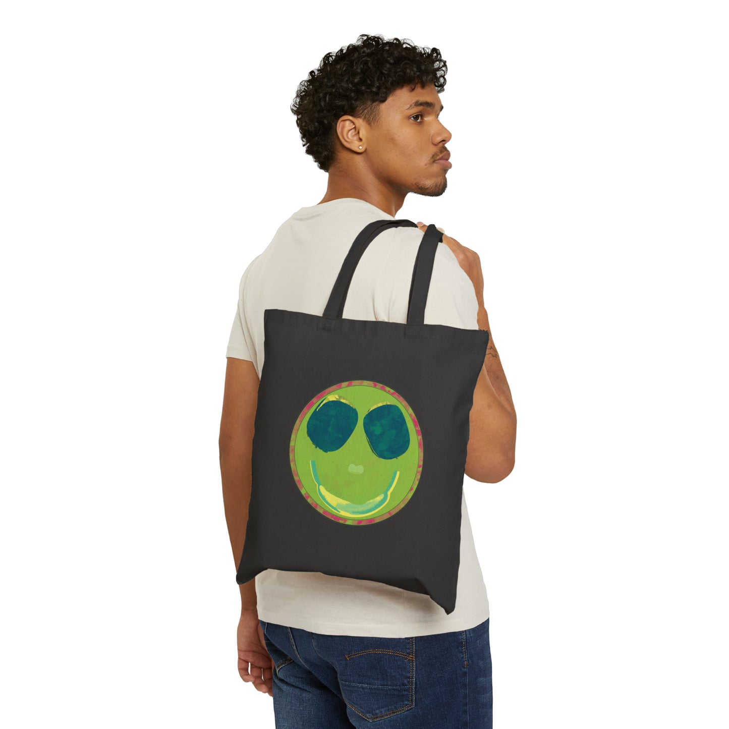 SMILE Cotton Canvas Tote Bag